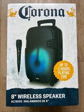 BNWB Corona 8" Wireless Portable Speaker with Microphone & Bluetooth Capability